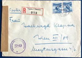 1946 - R- Zensurbrief Lugano nach Wien