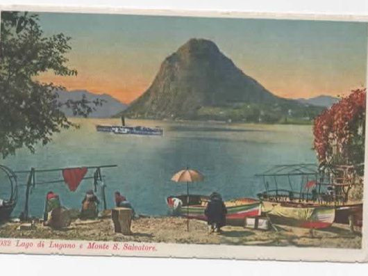 Cartoline postali: Lago di Lugano e Monte S. Salvatore – Usato da Buchs AG venduto da Baerfisch