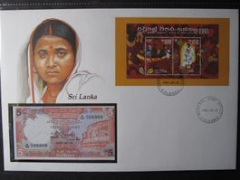 Banknotenbrief Sri Lanka 1986