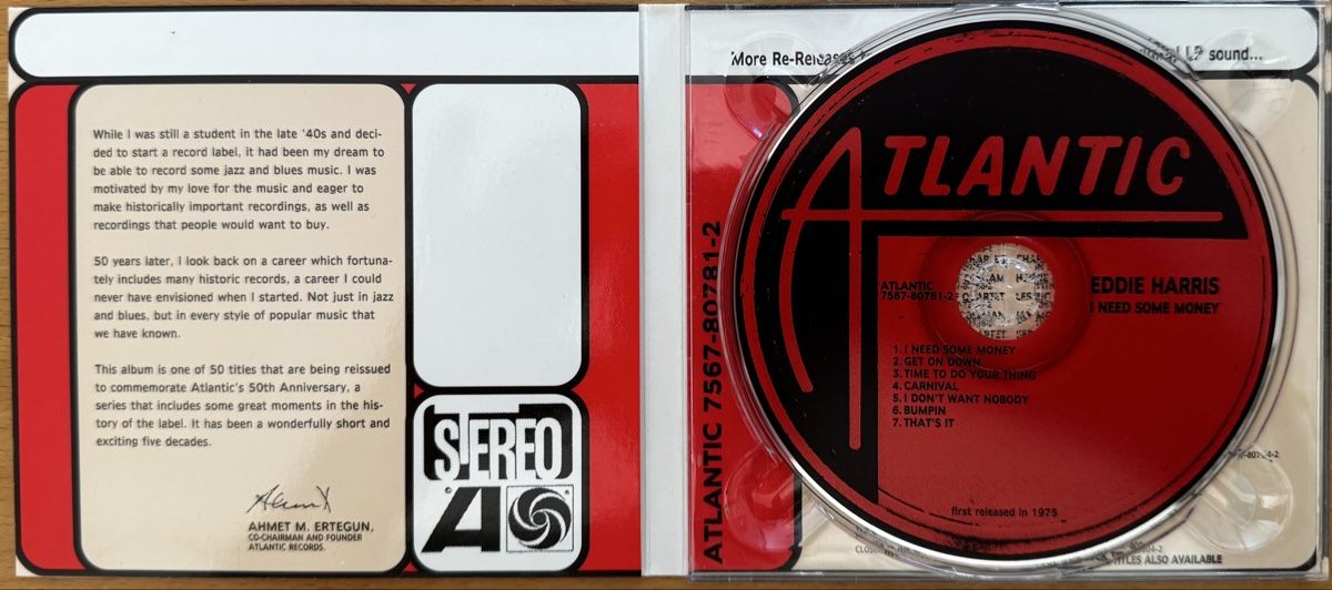 CD: CD Eddie Harris - I Need Some Money – Usato da Zürich venduto da tomakomai 2