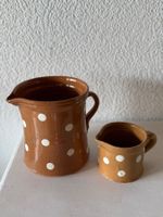 Pichet en terre cuite à pois blancs 2 pièces décoration v...