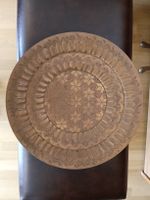 Grosse Vintage Kupferplatte Ø 35 cm – reich ornamentiert