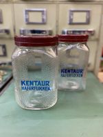 2 x Vintage KENTAUR Haferflocken Glasbehälter