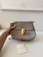 Chloe Damen Tasche grau Leder Wildleder guter Zustand