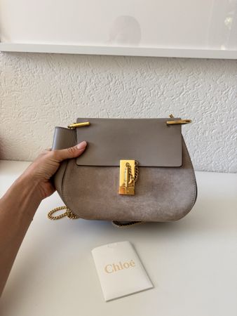 Chloe Damen Tasche grau Leder Wildleder guter Zustand
