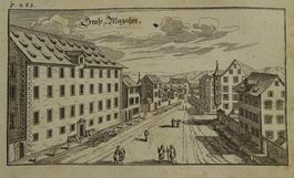 ZÜRICH GROSSES MAGAZIN, KUPFERSTICH, BLUNTSCHLI 1742
