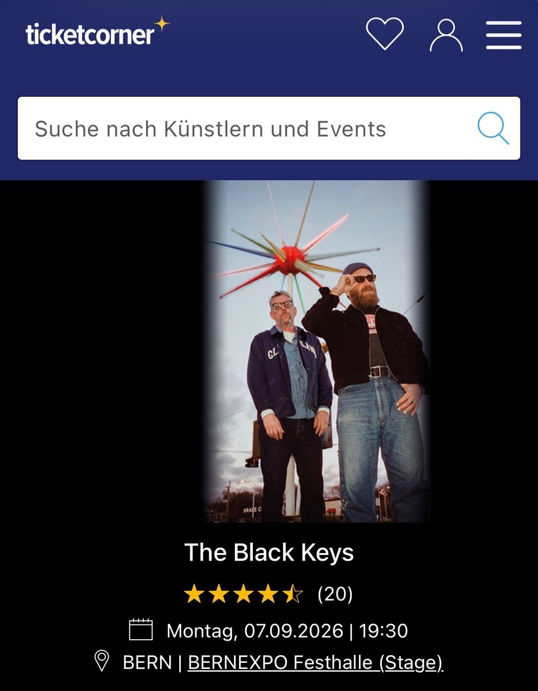 Billets: The Black Keys 07.09.2026 Bern - Sitzplatz – D'occasion à Zürich par Mischae