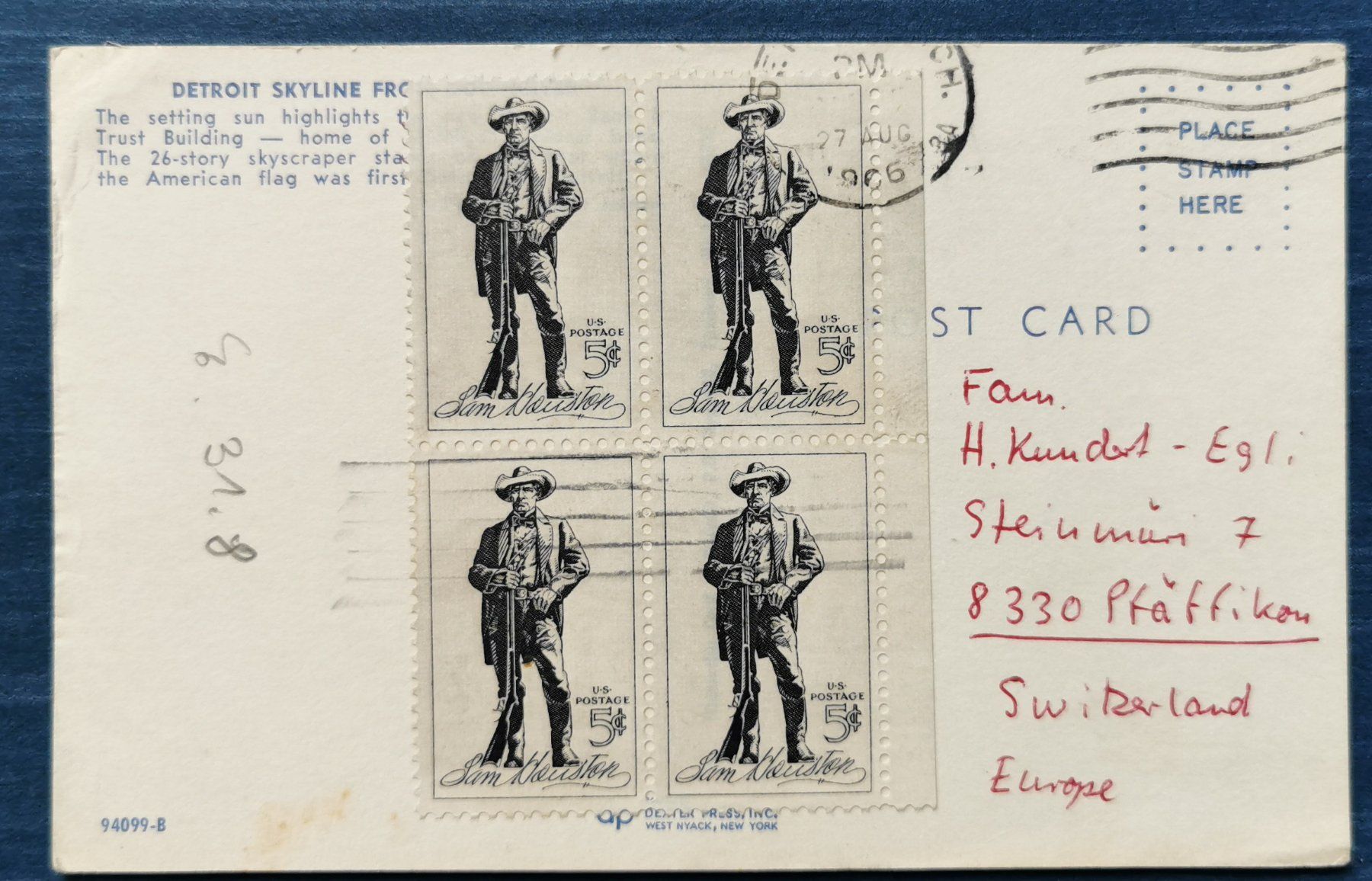 Tous les timbres: USA Viererblock – D'occasion à Aadorf par Chnorli-Furz