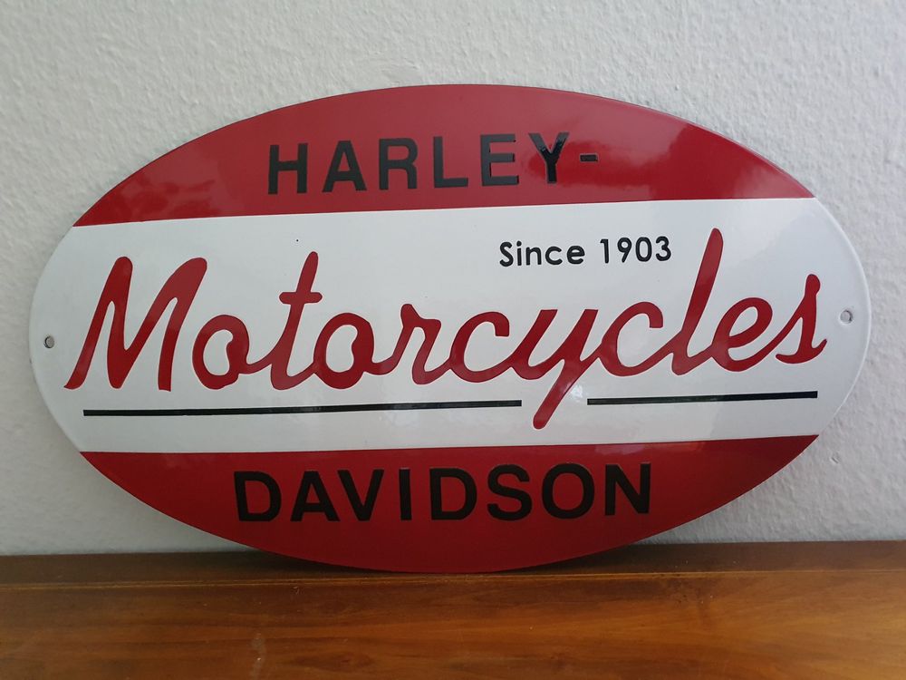 Emailschild Harley Davidson Motorcycles Emaille Schild Retro 1