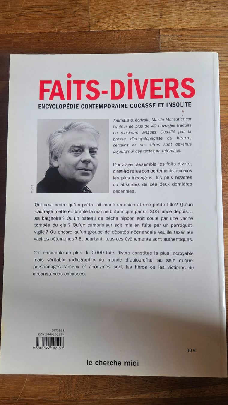 Libri: FAITS-DIVERS Encyclopédie Cocasse & Insolite – Usato da reconvilier venduto da elodie.m 1