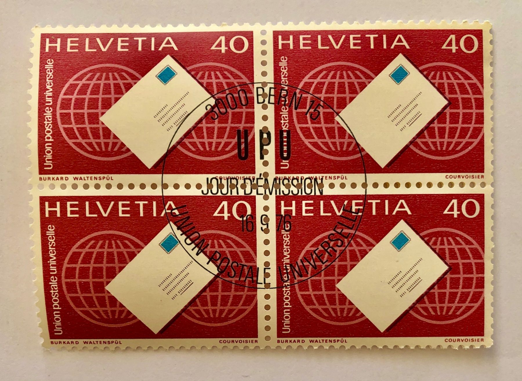 Tutti i francobolli: Viererblocks Dienstmarken, UPU  Bern – Usato da Aarau venduto da Billa007