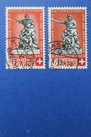 Pro Patria Nr.B5c hellrot + Nr.B7, 1940 gest. - SBK: 70.-.