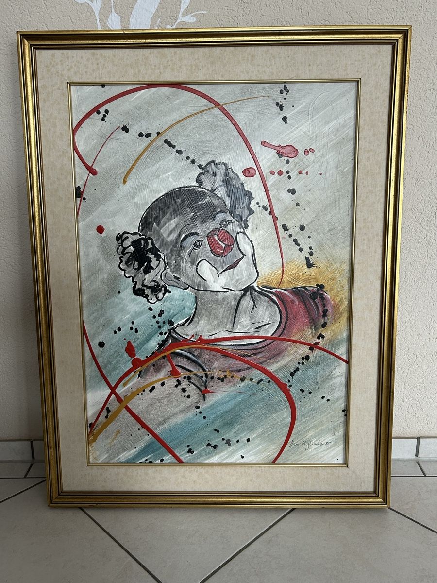 Dipinti: Gemälde Clown Hans M. Zbinden – Usato da Zufikon venduto da Michu11