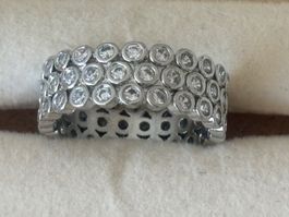 Luxus Elegante Gr:18/8 Ring mit  Zirkonia Farbe: Silver