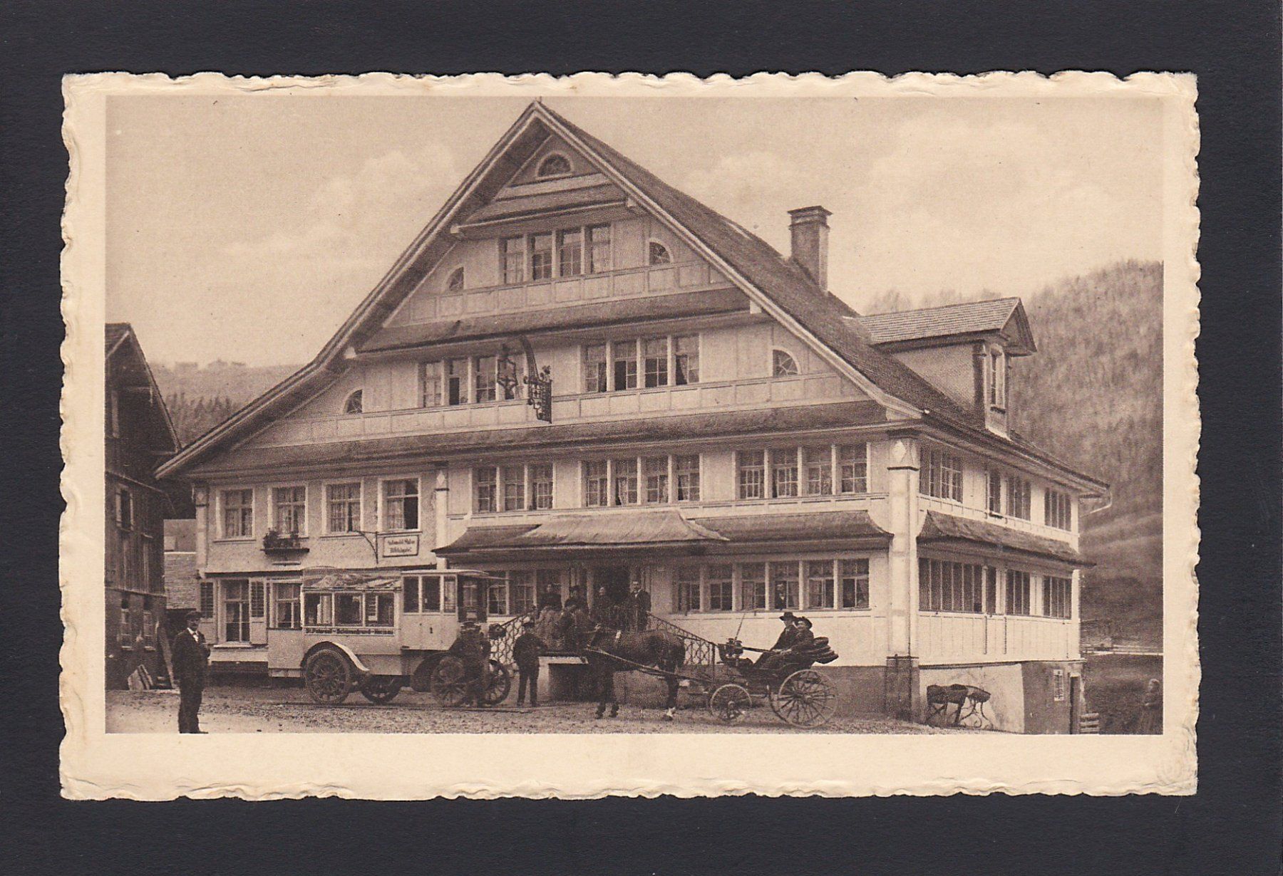 Cartoline postali: ST. PETERZELL Gasthaus z. Schäfli, Postauto – Usato da Reiden venduto da cinfis