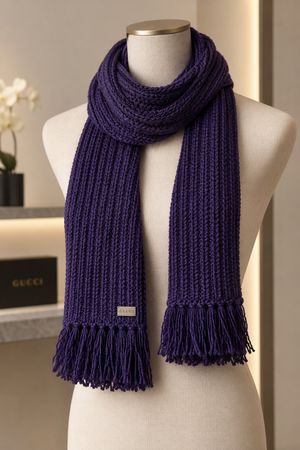 Gucci-Wollschal, unisex, blau/violett
