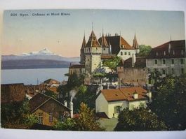 AK  Nyon - Château et Mont Blanc