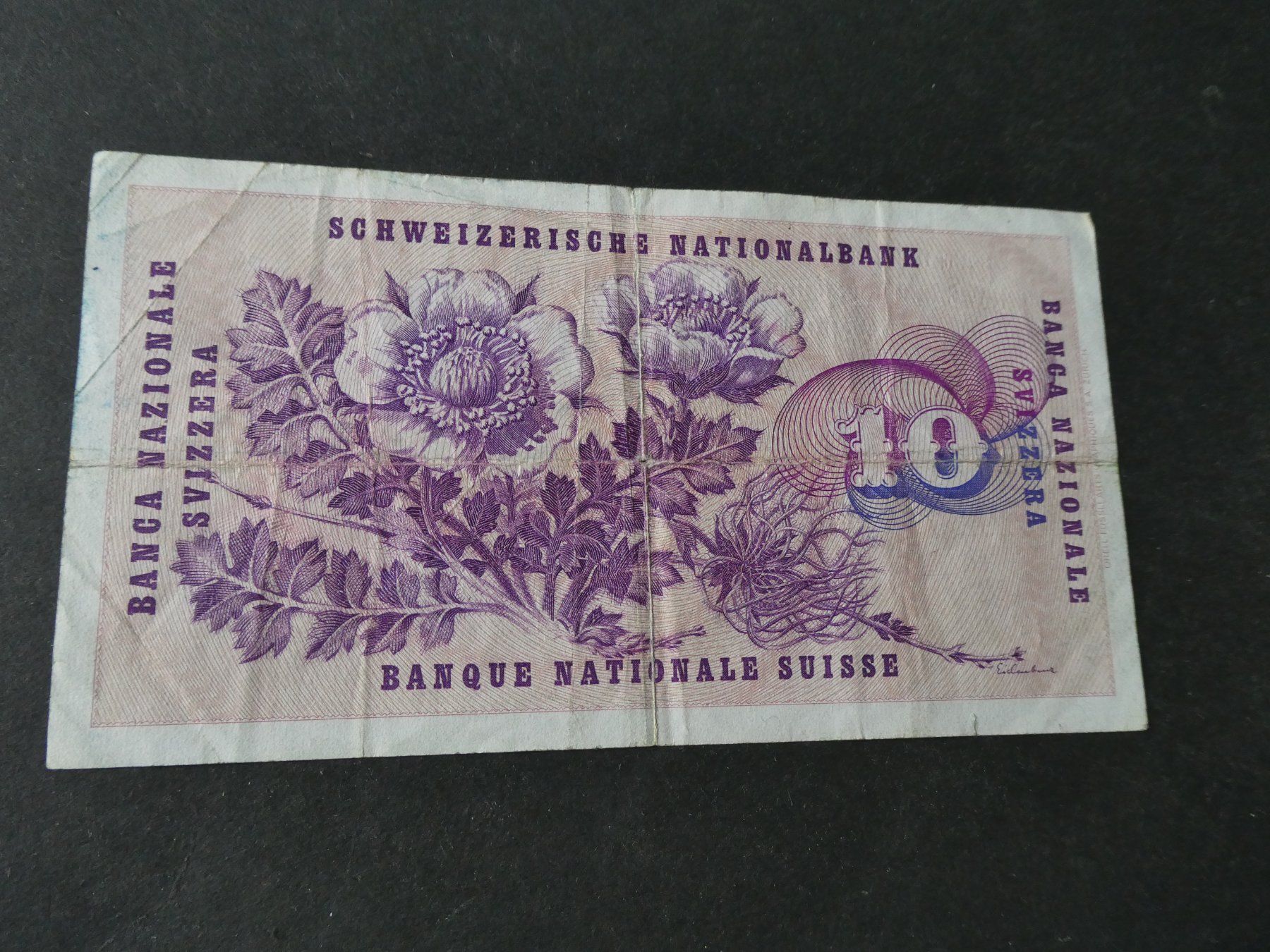Billets de banque: Schweiz 1974,  10 Franken – D'occasion à Hinterforst par rohusri 1