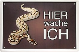 Blechschild-SCHLANGE-HIER WACHE ICH