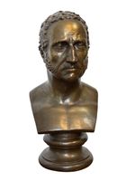 Buste bronze marbre homme 1846 signer. art décoratif vintage