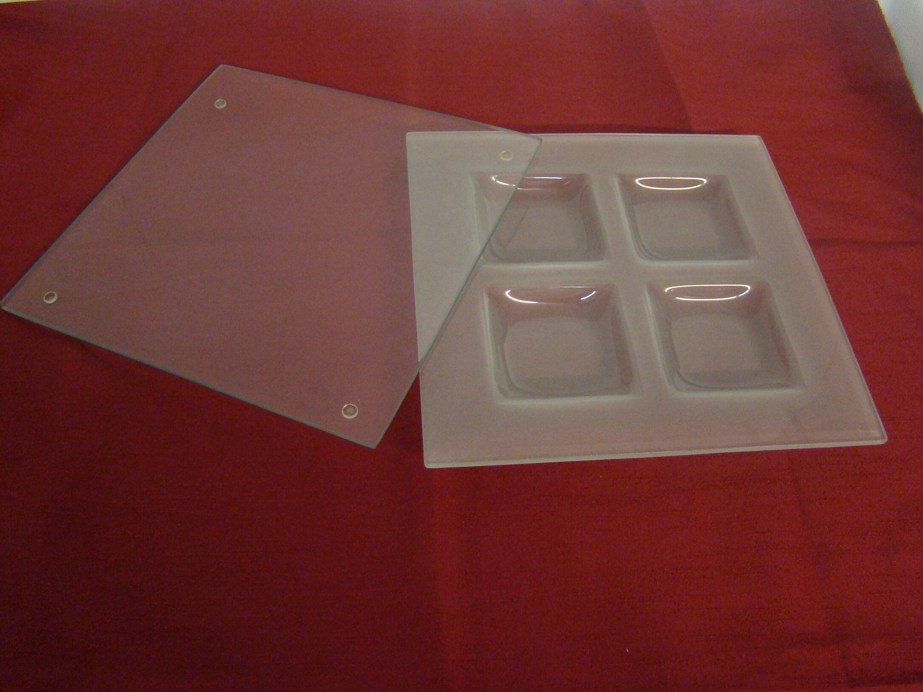 Piatti di portata: Glas-Servierplatte mit Deckel oder für Dekoration – Usato da Malters venduto da burzi 1