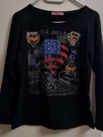 Shirt,  schwarz mit Verzierung Gr.L