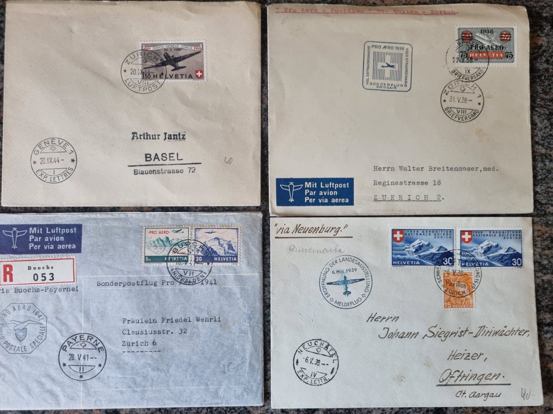Tutti i francobolli: Lot mit 8 CH Flugpost Briefe – Usato da Gümligen venduto da Geniusbuy 1