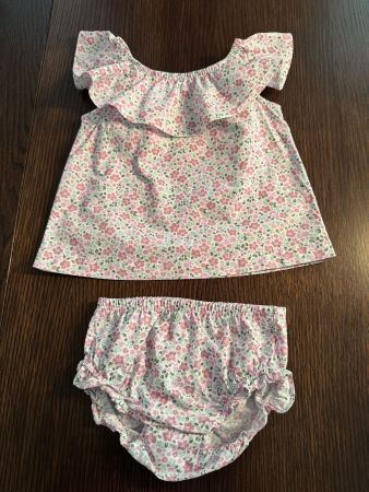 Sommerliches Baby Set, Grösse 3-6M, Blumenmuster, Top+Hose