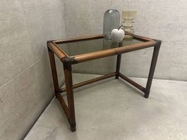 Side table bamboo glass vintage 🤎 Beistelltisch Bambus Glas