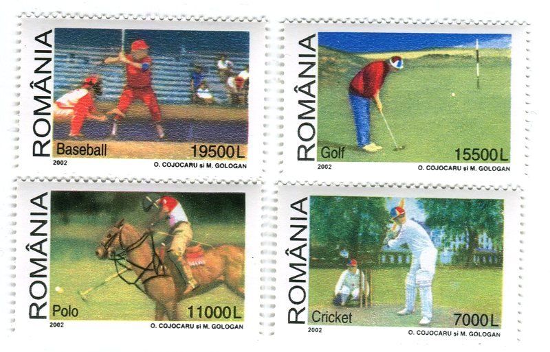 Tutti i francobolli: Briefmarken "Golf, Polo, Cricket, Baseball". Rumänien. – Nuovo e nell'imballaggio originale da Basel venduto da Butsch5