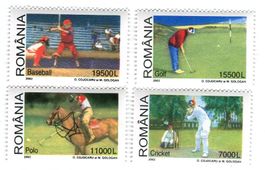 Briefmarken "Golf, Polo, Cricket, Baseball". Rumänien.