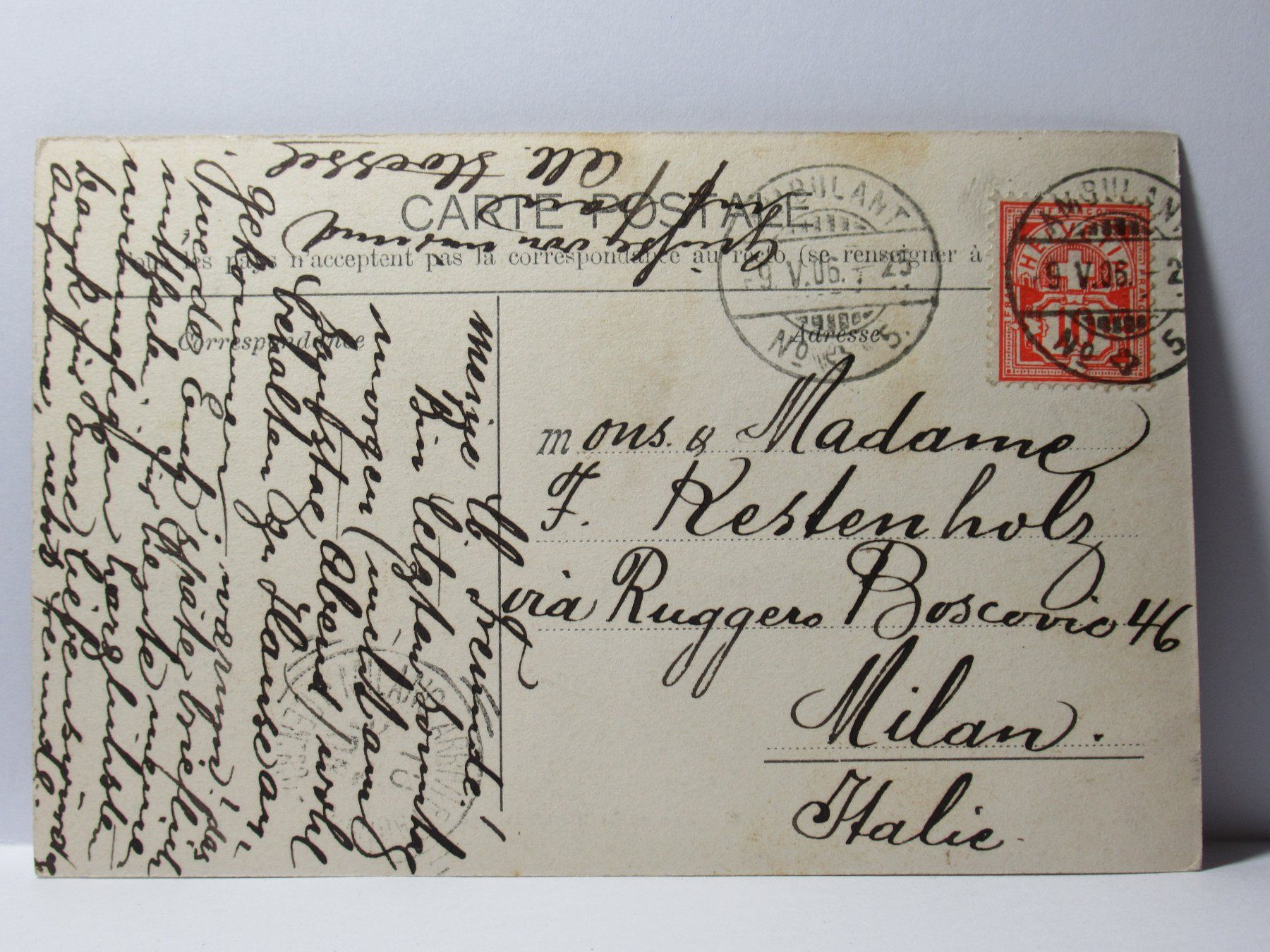 Cartoline postali: Genève et le Mont - Blanc  1906 – Usato da Grenchen venduto da Bluemchen1900 1