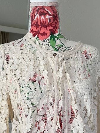 Cotton weiche Spitzen Jäckli 38 Italy Vanille