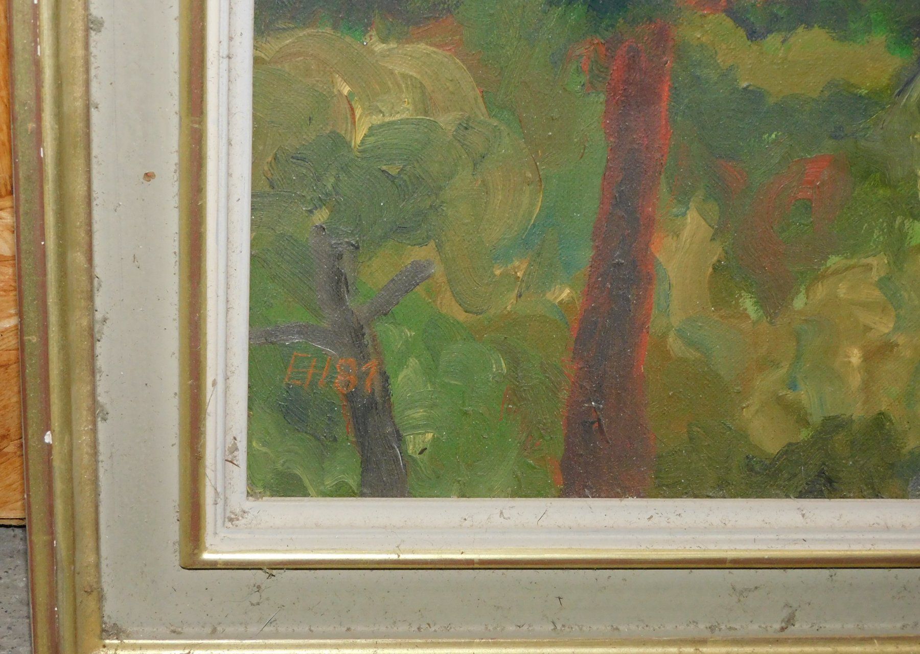 Tableaux: Kunst Ölgemälde Landschaft Gemälde datiert mit Monogram – D'occasion à Sursee par 76 5