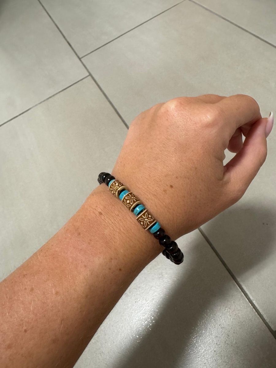 Bracciali & Braccialetti: Bracelet marron et turquoise  – Nuovo (secondo la descrizione) da Courrendlin venduto da Sandy_25