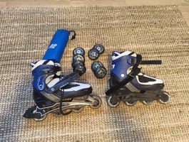 K2 Inlineskates Toronto mit Ersatzrollen blau weiss.