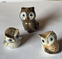 Porzellan Eulefiguren 3 Stk für den Setzkasten 