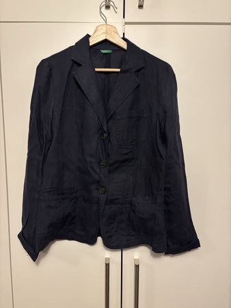 Leinen Blazer United Colors of Benetton dunkelblau