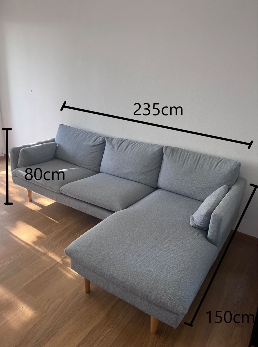 Sofas: Ecksofa Grau-Blau 235x150cm – Gebraucht aus Ebikon von fla_59cf