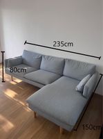 Ecksofa Grau-Blau 235x150cm