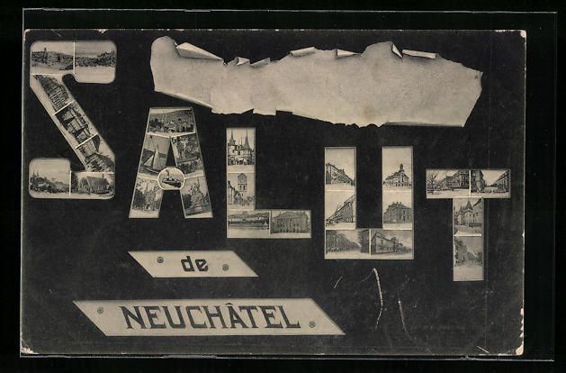 Ansichtskarten: AK Neuchâtel, Ortsansicht mit Gebäuden – Gebraucht aus Berlin von bartko-reher
