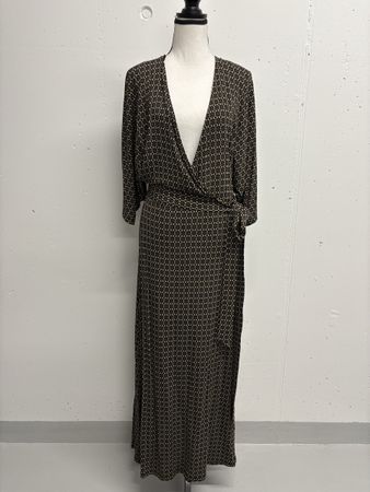 Marc O'Polo Wickelkleid Gr. S Blumen braun schwarz Maxikleid