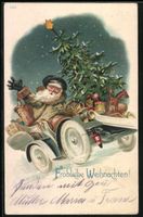 Weihnachtsmann mit Weihnachtsbaum und Ge