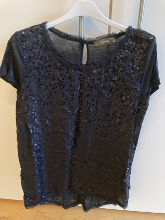 Glitzer-Top Schwarz Hallhuber; Gr. S