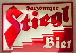 Großes Retro Blechschild „Salzburger Stiegl Bier“ – 33x48 cm