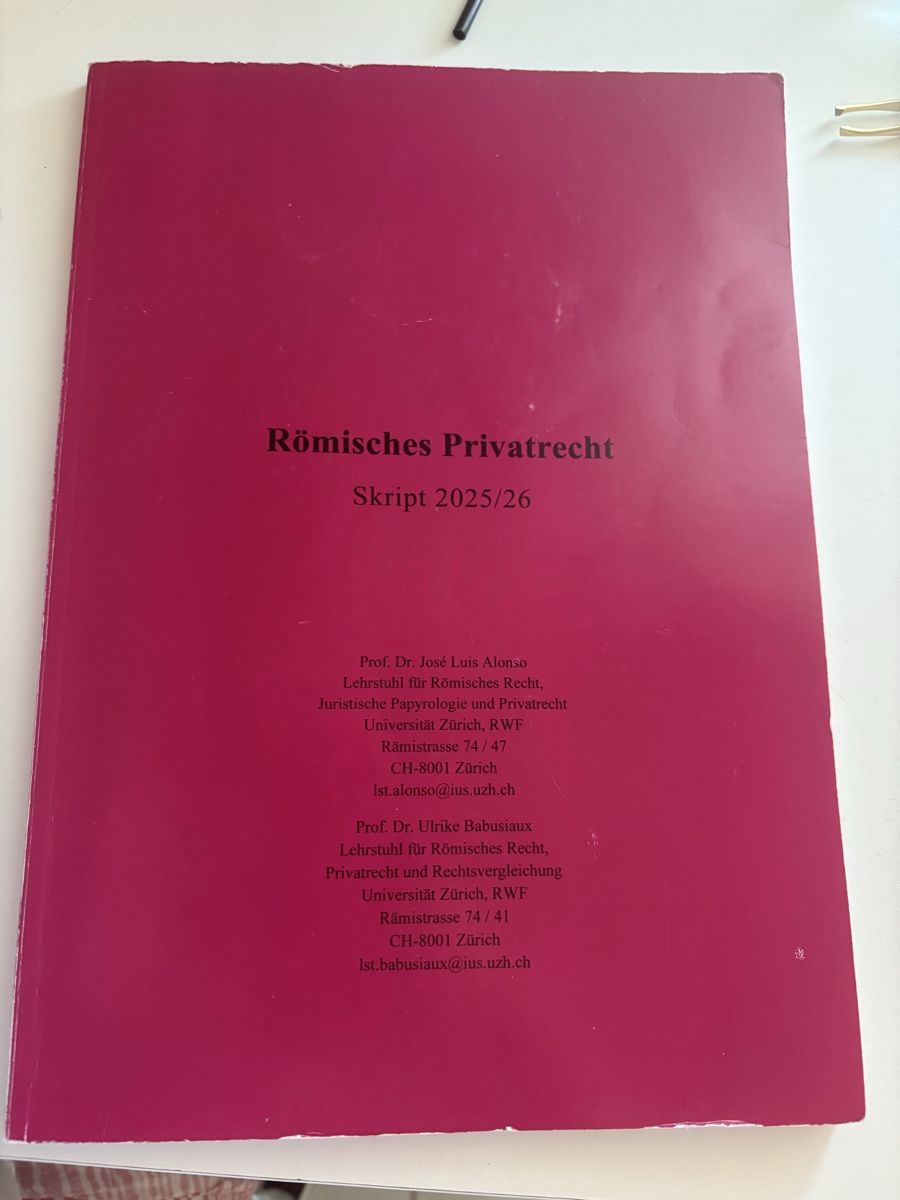 Livres: Skript Römisches Privatrecht – D'occasion à Gebenstorf par Magnolia39