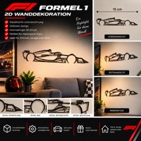 Formel 1 Rennwagen 2D Wanddekoration – 15 cm