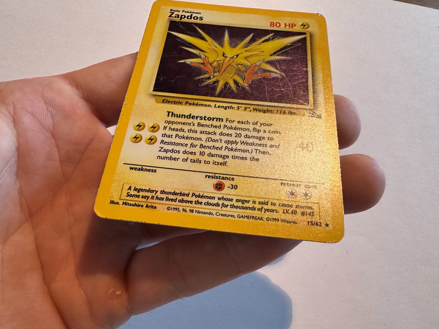 Pokémon Carte collezionabili: Zapdos holo Fossil EN – Usato da Hagendorn venduto da Pokecollectorch 2