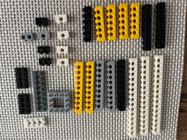 Lego Technik eckige Lochbalken gelb weiss grau schwarz Lot