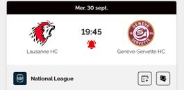 Billet assis LHC - GSHC 30.09.2026
